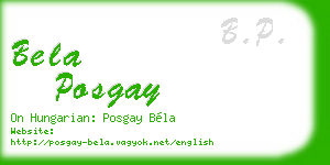 bela posgay business card